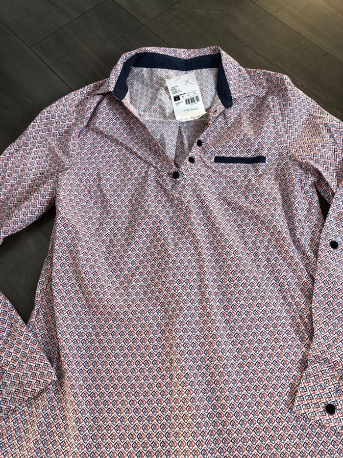 Blouse cache cache col chemise taille 36 modèle favolynew rouge - photo numéro 6