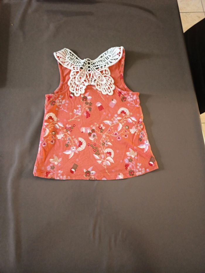 Débardeur rose papillon dentelle - photo numéro 3