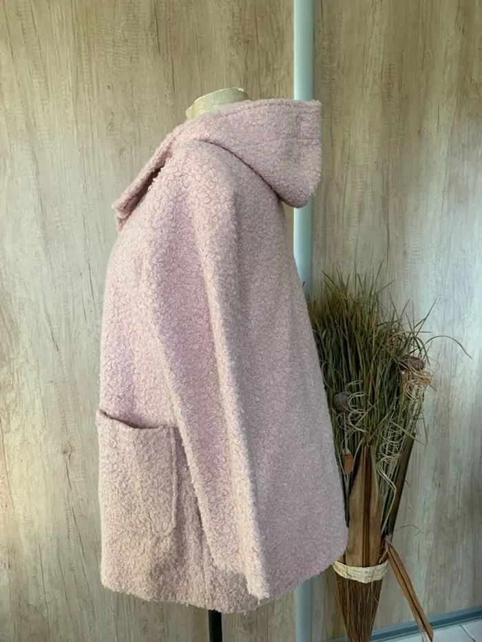 Veste Teddy à capuche rose femme 38/40/42 - photo numéro 4