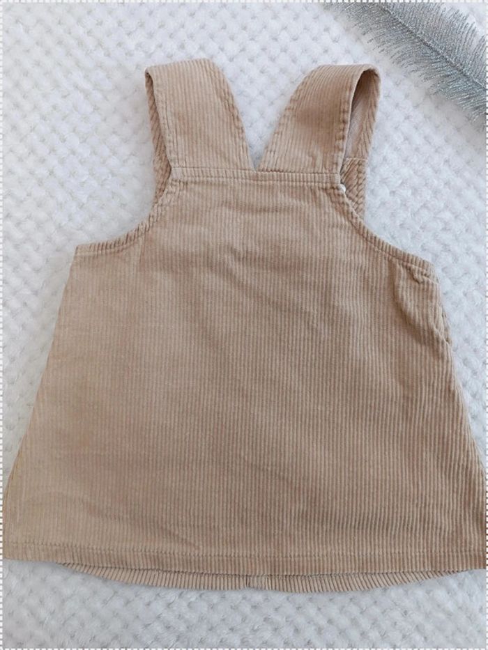 🔸Robe Salopette Bébé Velours Beige 12 mois Fille – Élégante🔸 - photo numéro 4