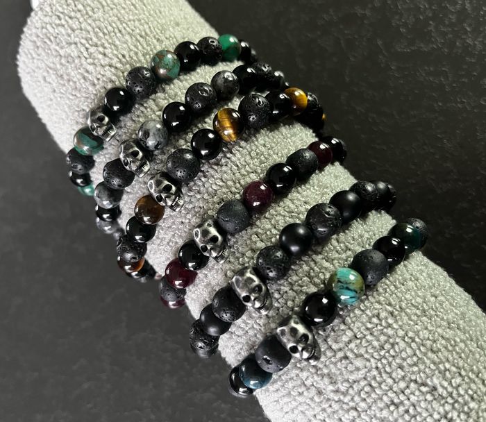 Bracelet perles pierre naturelle Yellow Skull - photo numéro 5