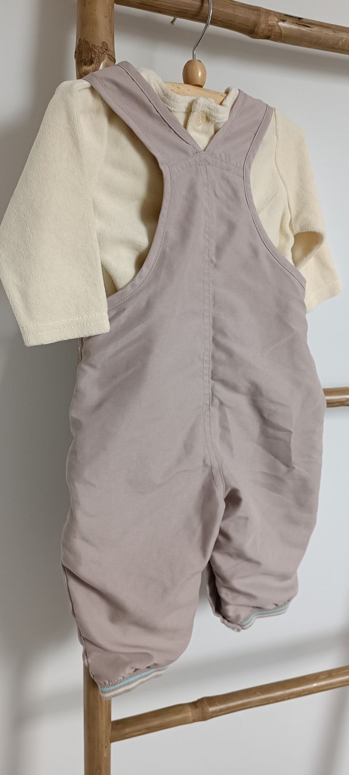 Salopette et son t-shirt ML 6 mois - photo numéro 2