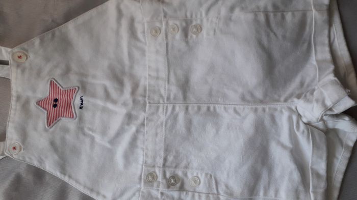 Salopette short blanche 23 mois/86 cm - photo numéro 3