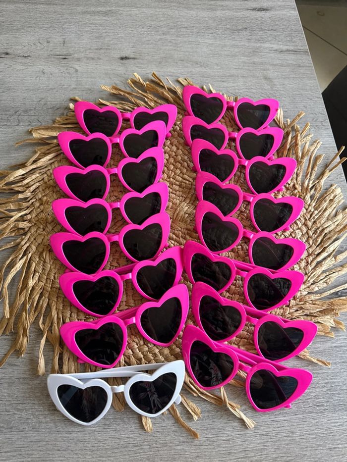 Lot 16 paires de lunettes cœur idéal evjf mariage Photobooth anniversaire - photo numéro 2