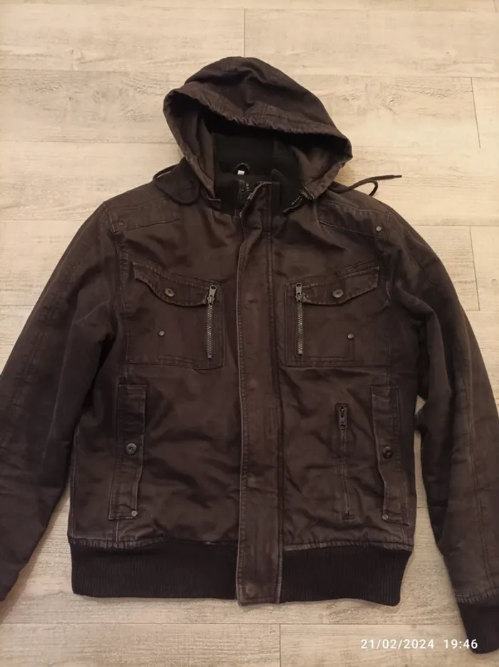 Blouson noir hiver homme taille L