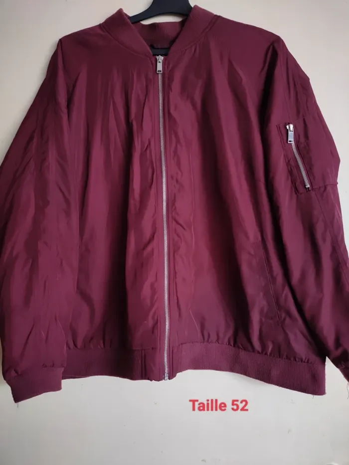Blouson bomber/aviateur chaud bordeaux taille 52 femme kiabi