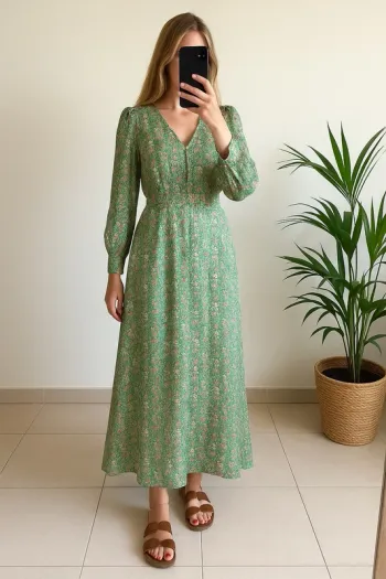 Robe longue à fleurs lurex Jubylee – Taille S/M