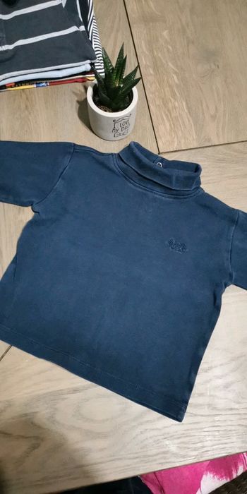 Polo manches longues bleu marine