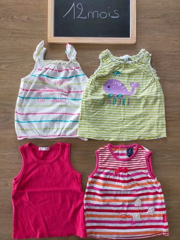 Débardeurs été fille taille 12mois
