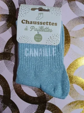 Chaussette à paillettes message