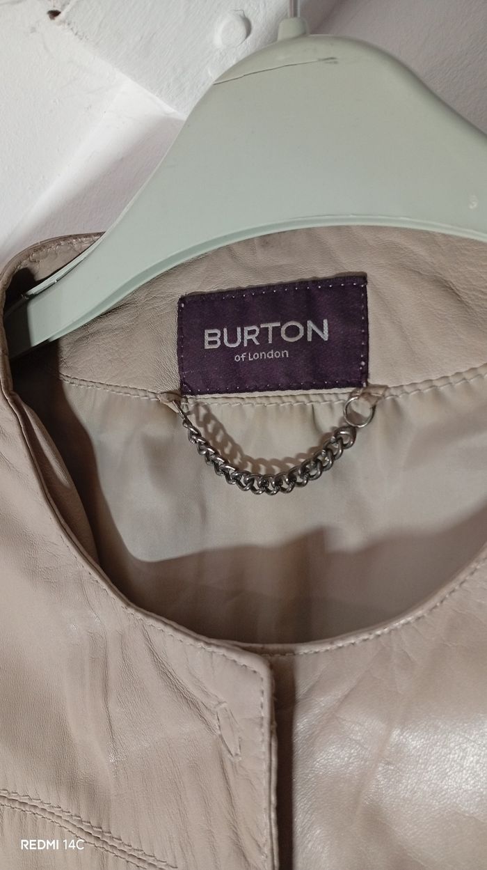 Blouson cuir agneau 40, Burton of London beige - photo numéro 2