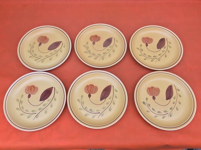 Années 1960 6 assiettes plates Ateliers du Revernay France Grès mat - photo numéro 6