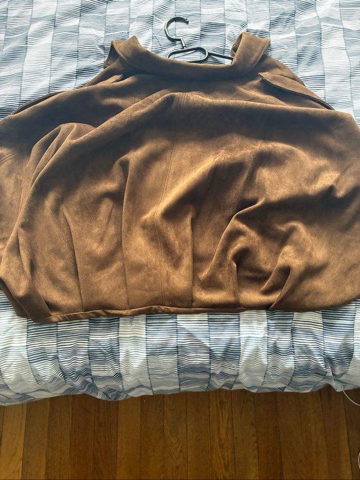 Veste Bomber effet daim Marron Foncé - photo numéro 7