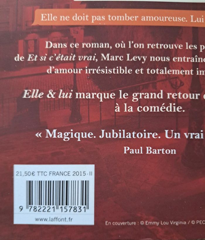 Livre Elle et Lui de Marc Levy - photo numéro 4