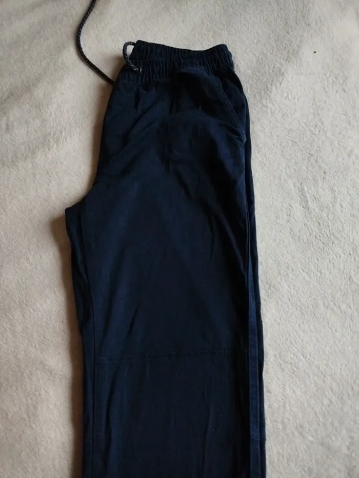Pantalon Tex bleu marine taille M avec taille élastique - photo numéro 2