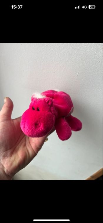 Peluche hippopotame rose