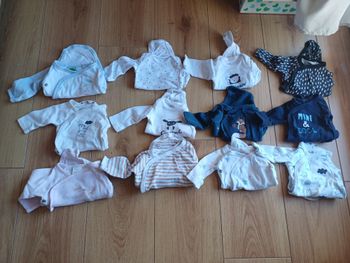 Vêtements (bodys, pyjamas, robe, leggings, t-shirt, manteau) - 1 mois