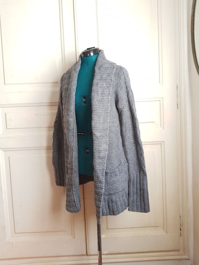 Gilet veste cardigan gris Oysho taille S - photo numéro 2