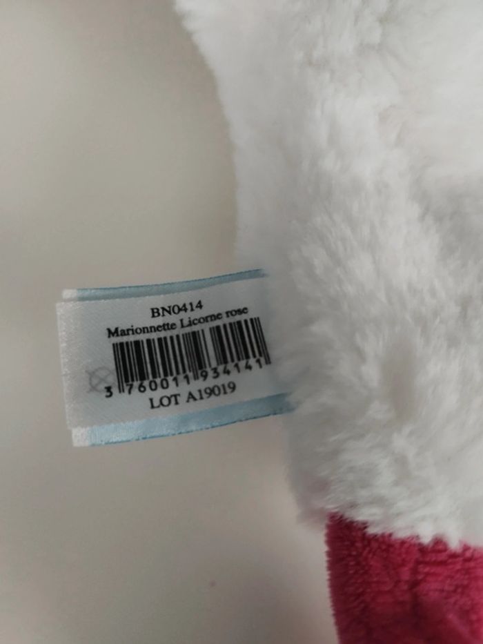 Doudou licorne marionnette Baby nat - photo numéro 5