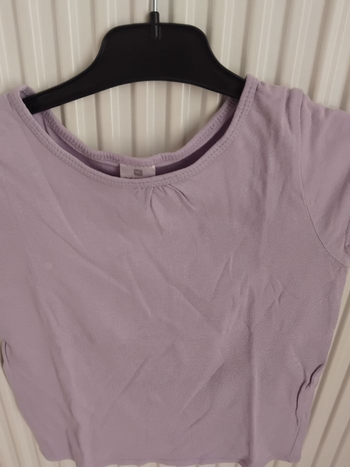 T shirt manches courtes violet fille 6 ans - photo numéro 3