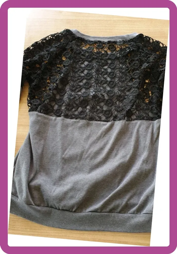 Pull léger gris anthracite M - photo numéro 3