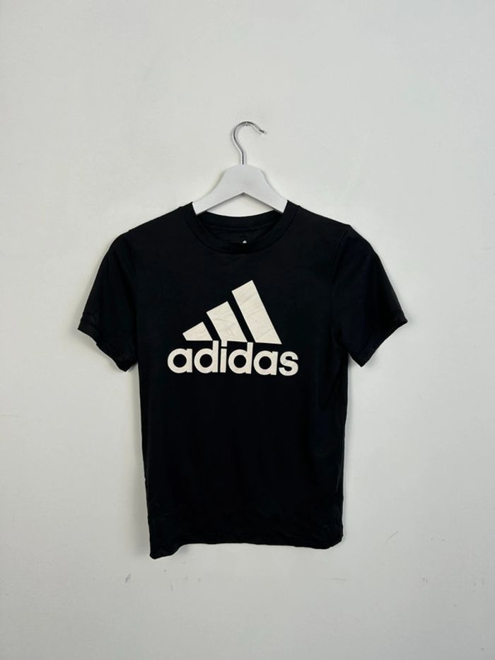 T-shirt Garçon Adidas Noir et Blanc | Taille 8 Ans | Très Bon État | Junior Sport | #TM48