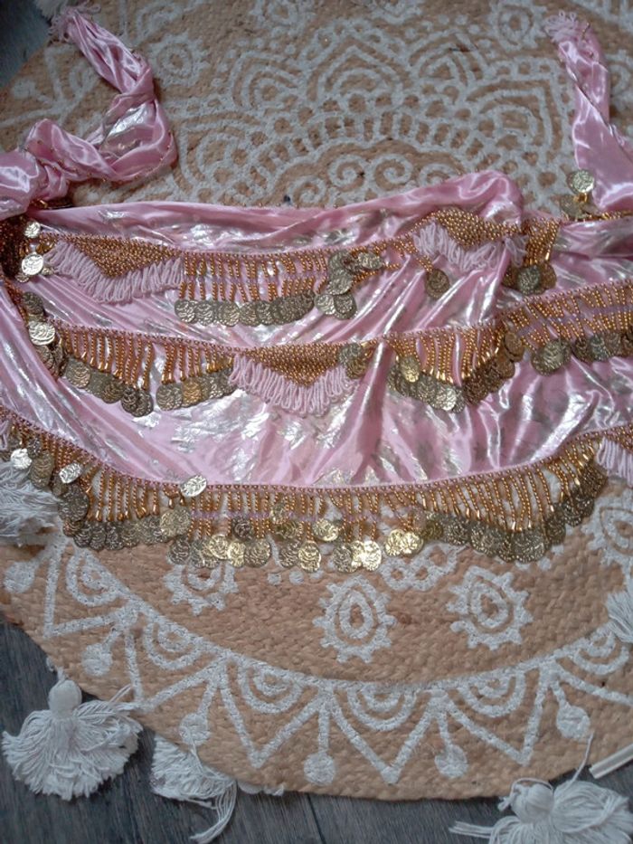 Foulard danse orientale rose clair luxe