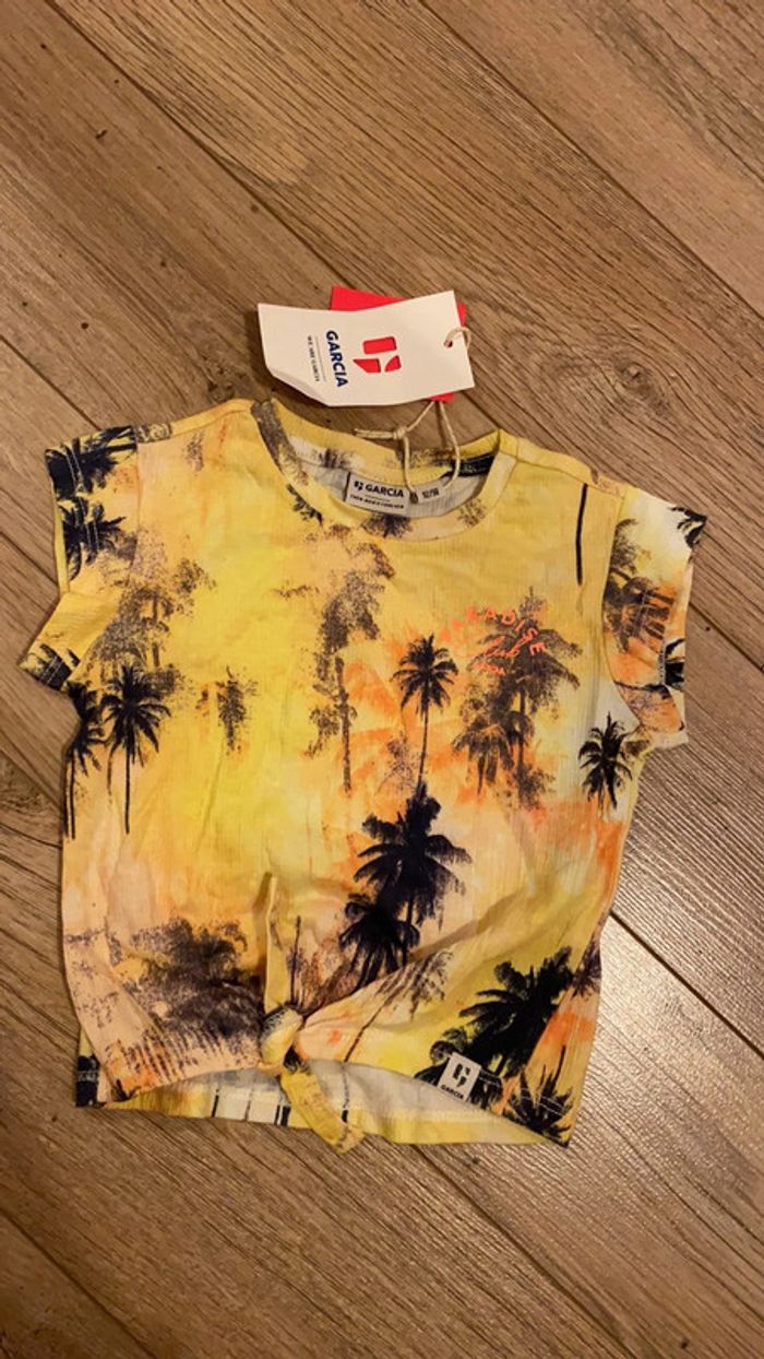 92/98 - taille 2 ans tee shirt Garcia jaune palmiers