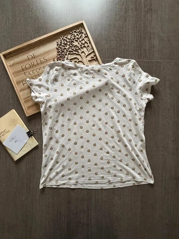 T-shirt petits pois dorés Camaieu M - photo numéro 4