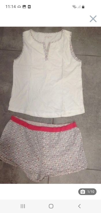 Pyjashort fille Monoprix Kids 12 ans blanc et imprimé