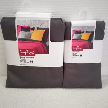 Housse de couette et son drap housse 240x220 cm en percale