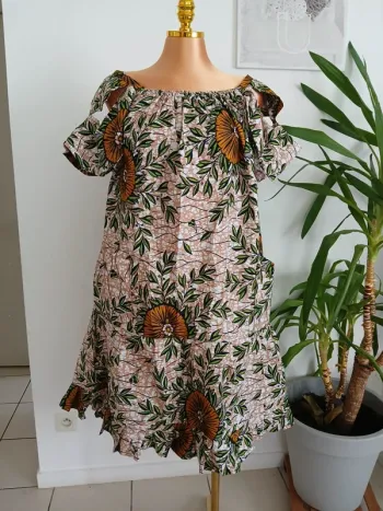 Robe Courte d'été à motifs Taille L🌿💝