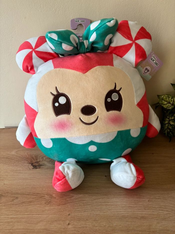 Neuf grosse peluche Minnie munchlings verte rouge 40 cm Disney