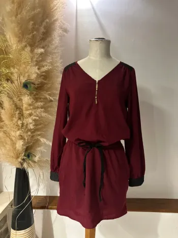Robe tunique bordeaux et noir S Carminn