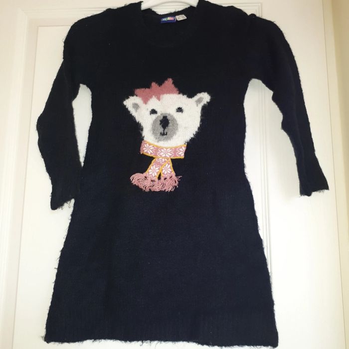 Pull fille Lupilu 4-6 ans bleu marine avec ourson
