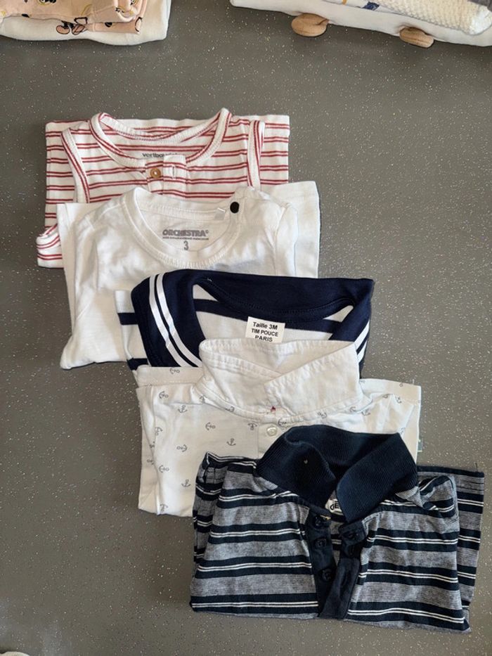 Lot de 5 tee shirts MC 3 mois