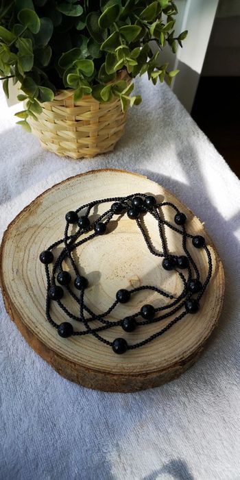 Collier sautoir noir