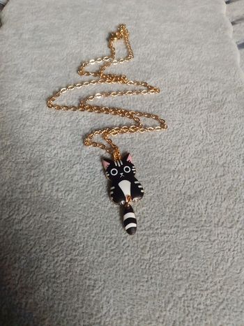 Collier petit chat noir et blanc