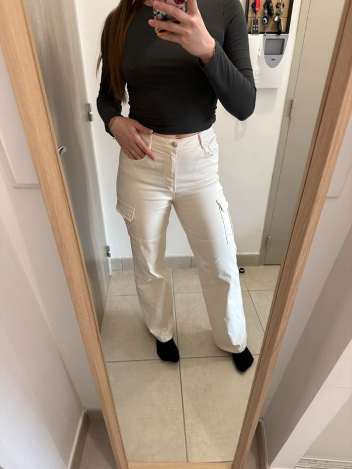 Cargo droit beige crème - photo numéro 2