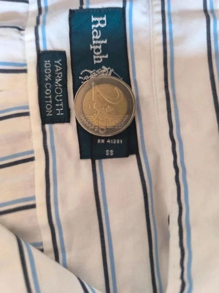 Chemise à rayures - Ralph Lauren - Yarmouth - Logo brodé marine - blanc, bleu, noir - Taille L - photo numéro 9