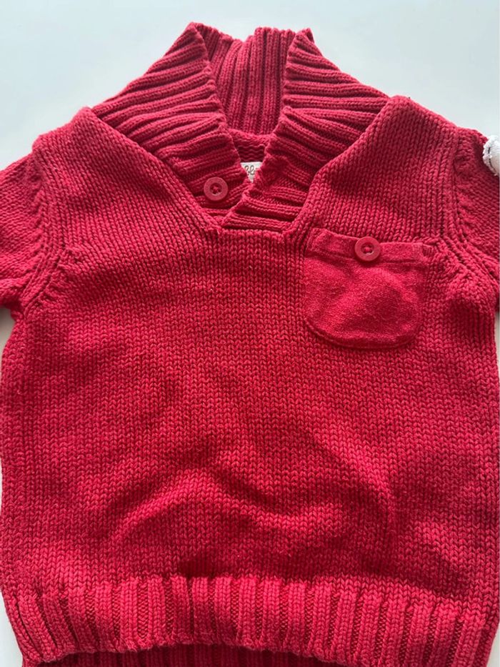 Pull garçon rouge - 3 mois - Grain de blé - photo numéro 2