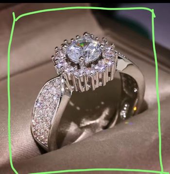 Bague de fiançailles neuve taille 54 en argent s925