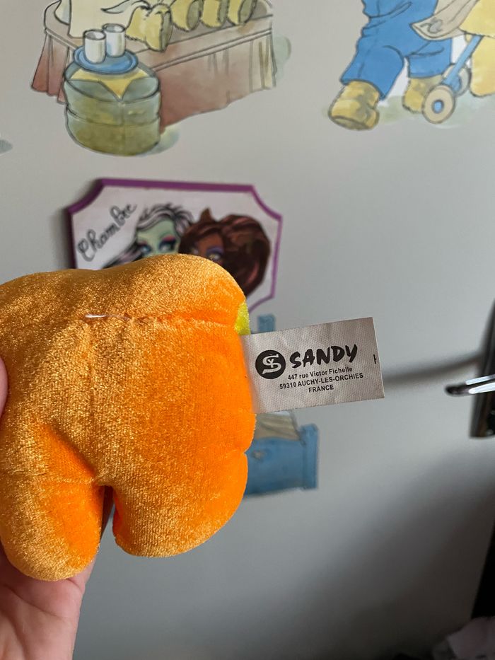 Peluche grenouille orange, marque Sandy - photo numéro 3