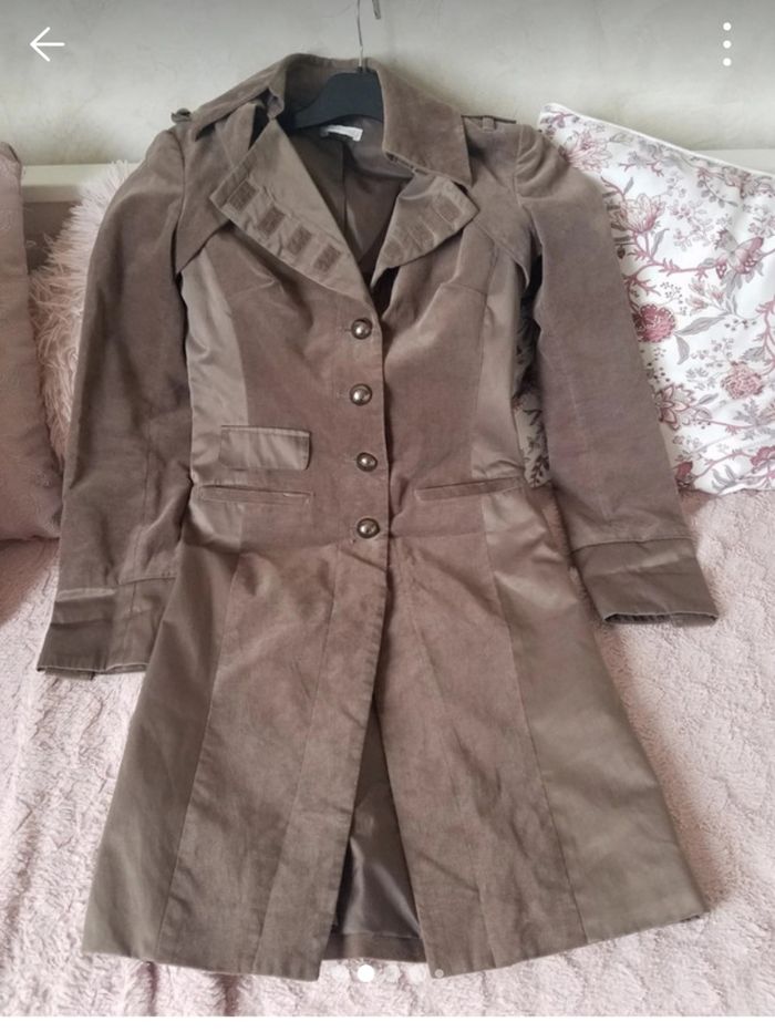 Manteau veste trench vintage long promod T 36 - photo numéro 2