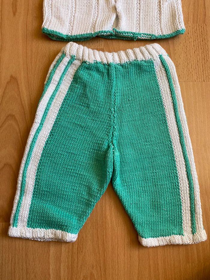 Joli ensemble/jogging vert et blanc T. 6 mois/68 cm garçon TBE - photo numéro 6