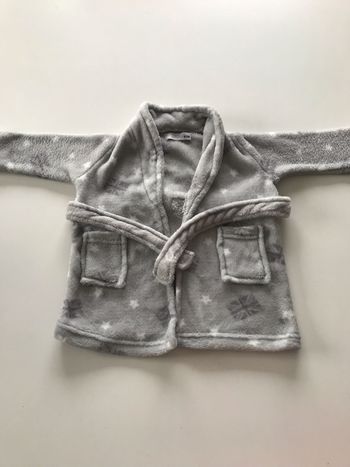 Peignoir de chambre bébé gris clair 9 mois