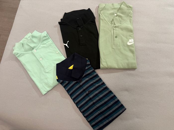 Lot 4 polos Puma/Nike/Lacoste/Ted lapidus