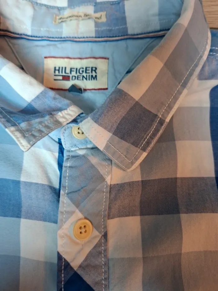 Chemise Tommy Hilfiger Denim à carreaux bleus/blancs XL (9) - photo numéro 8