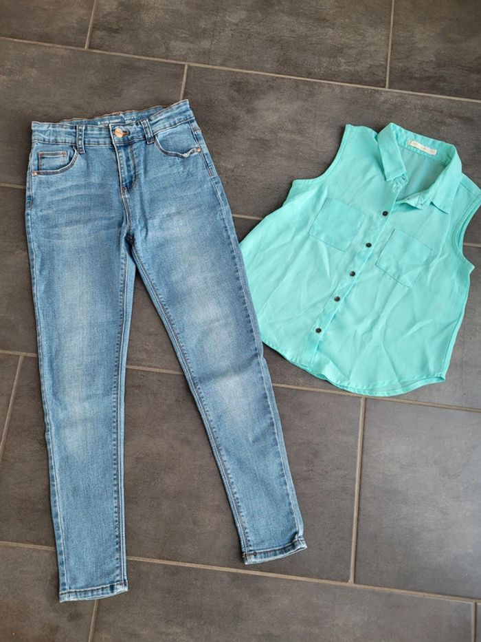 Ensemble chemisier/jean skinny