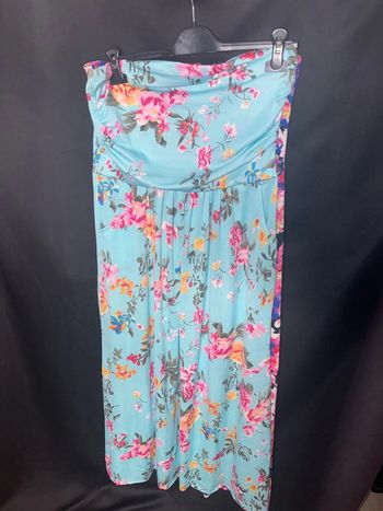 Robe bustier bleue à fleurs avec poche, taille 42
